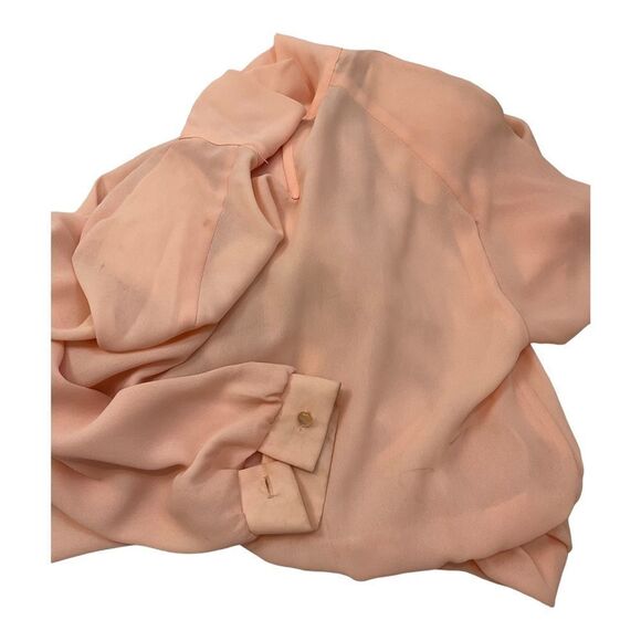 Vtg Jennifer Gee Shoulder Padded Elastic Waist Sheath Orange Dress size 12 Petit - Picture 11 of 14